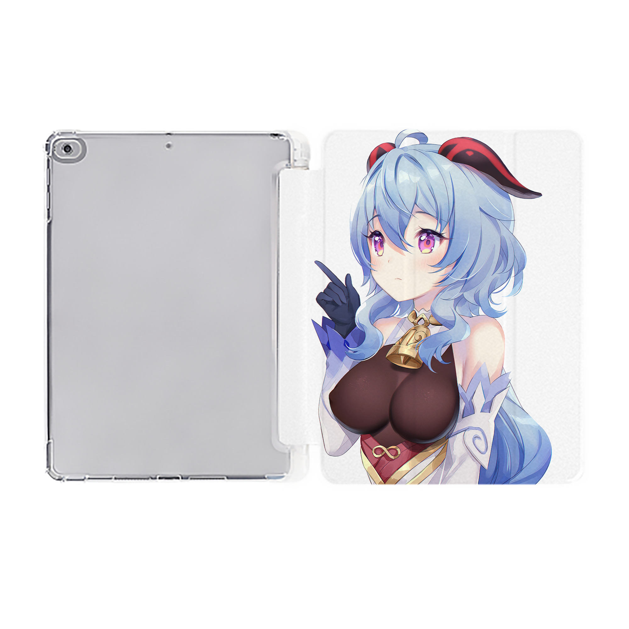 げんし神 甘雨 かんう genshin Ganyu IPad ケース ペン収納付き 三つ折りスタンド PUレザー×シリコン 対応機種9.5/10.5/10.9インチ